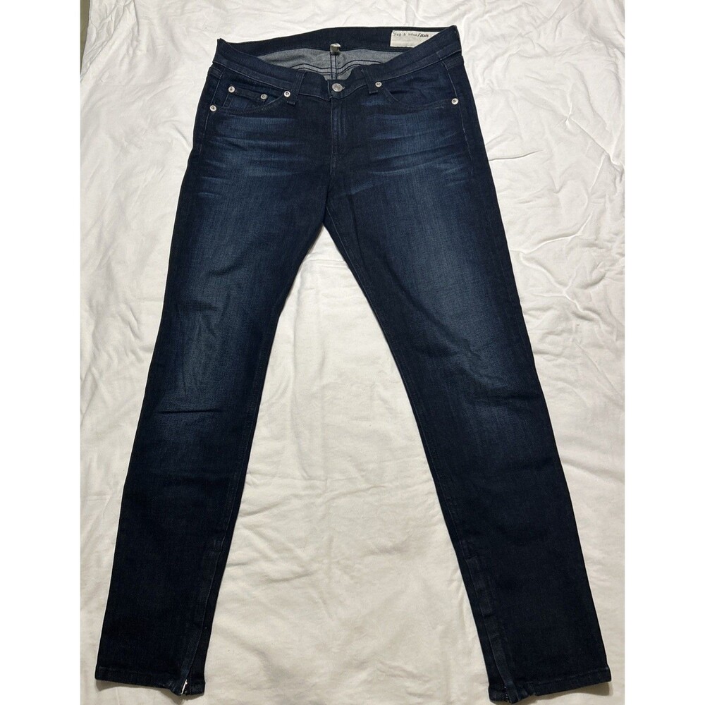 Rag & Bone Zipper Capri Jeans Size 29 Southport Dark Wash Mid Rise Skinny
